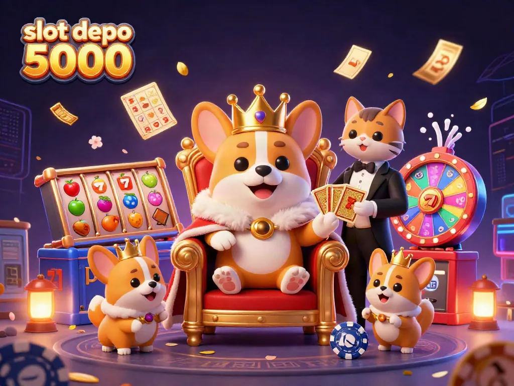 Experience the excitement of slot depo 5000 with a 3D royal corgi and dynamic game elements